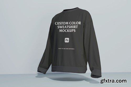 Crewneck sweatshirt realistic mockup W5RQPVC