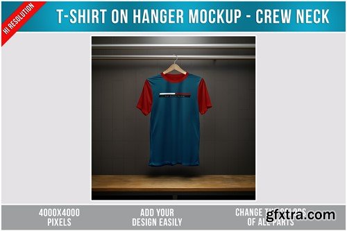 T-Shirt on Hanger Mockup - Crew Neck NGXFHMG