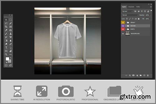 Soccer Jersery T-Shirt on Hanger Mockup NAT53BC