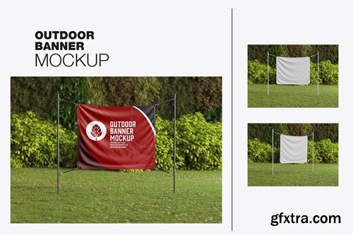 Outdoor Banners Set Mockup JK6XG2F