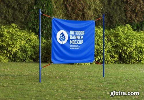 Outdoor Banners Set Mockup JK6XG2F