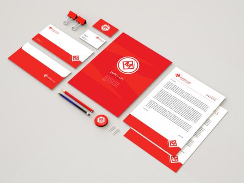 Red Branded Stationery and Accessories Mockup - 202242400