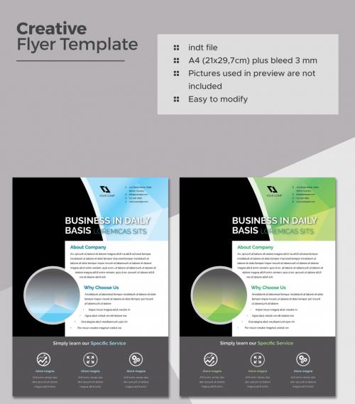 Business Flyer Layout with Circular Photo Elements - 203601991