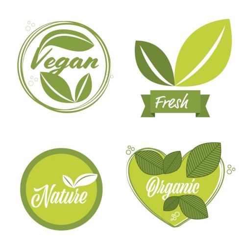 4 Green Organic Label Layouts - 203963822