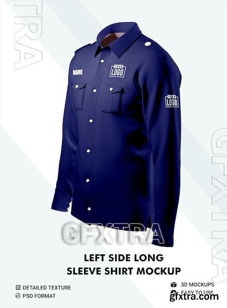 Psd dress shirt mockup long sleeve