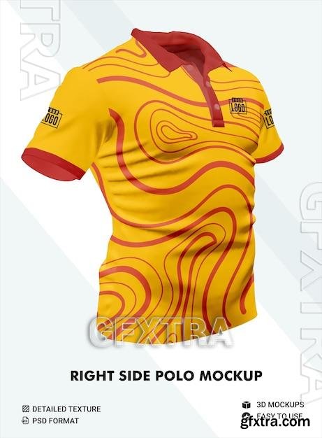 Psd polo tshirt short sleeve mockup