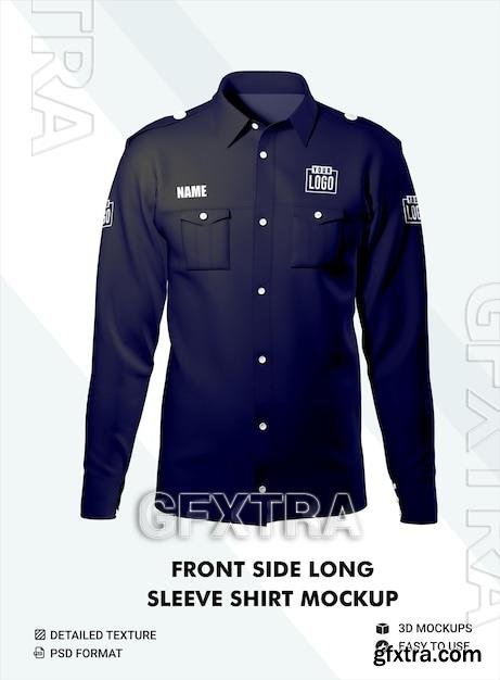 Psd dress shirt mockup long sleeve