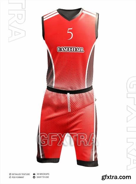 Basketball jersey and vcollar pants mockup