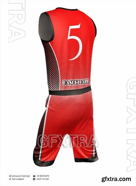 Basketball jersey and vcollar pants mockup