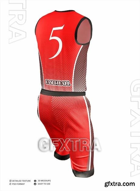 Basketball jersey and vcollar pants mockup