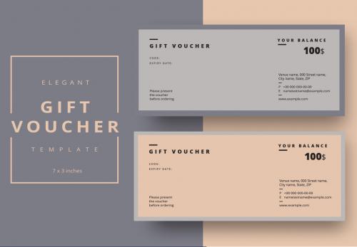 Gift Voucher Layout with Minimalist Design - 204443534