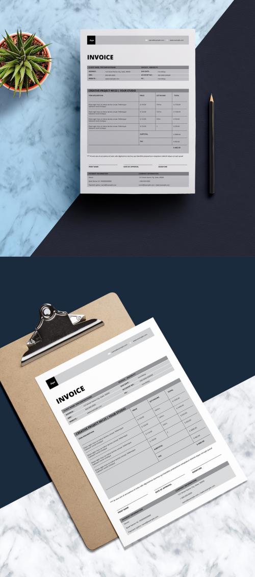 Invoice Layout with Gray Accents - 204574100