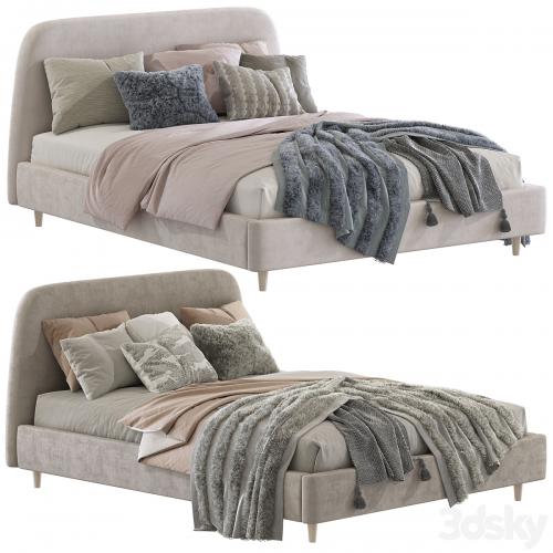 Bed Oatmeal Raelynn Upholstered Bed