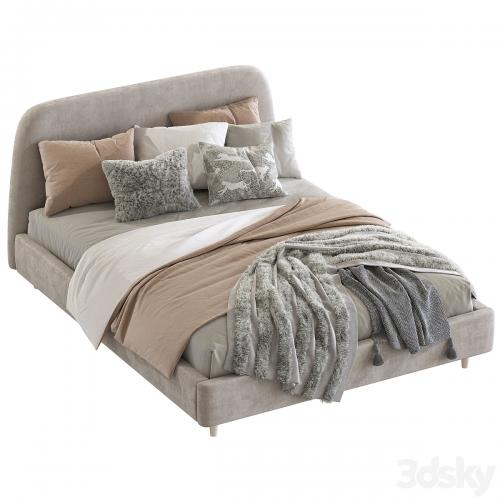 Bed Oatmeal Raelynn Upholstered Bed