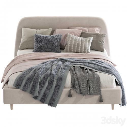 Bed Oatmeal Raelynn Upholstered Bed