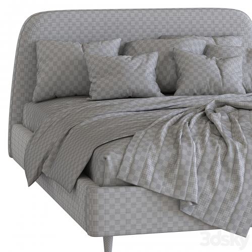 Bed Oatmeal Raelynn Upholstered Bed