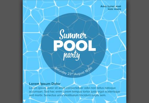 Pool Party Invitation Card Layout - 204979029