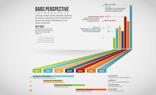 Perspective Timeline and Bar Graph Layout  - 205095544
