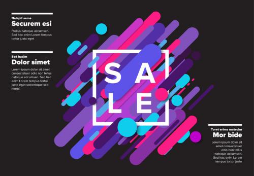 Sale Poster Layout with Brightly Colored Design Elements - 205295375