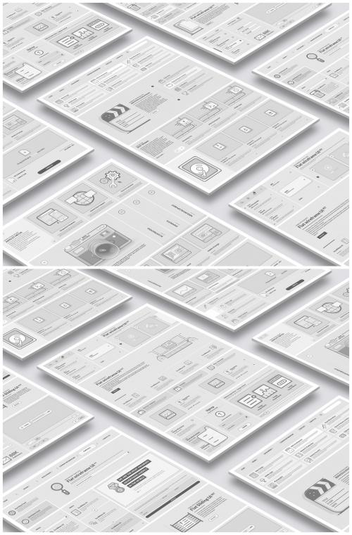 UI Website Wireframe Layout Kit - 205593860