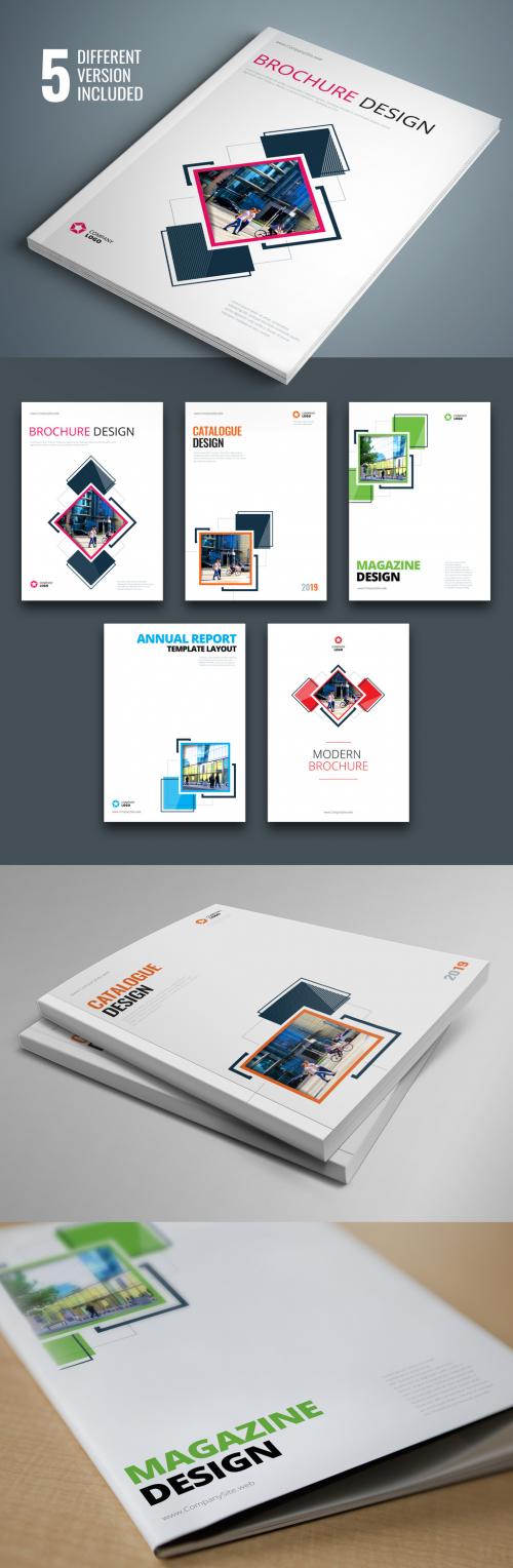 Geometric Accent Business Report Cover Layouts - 206231477