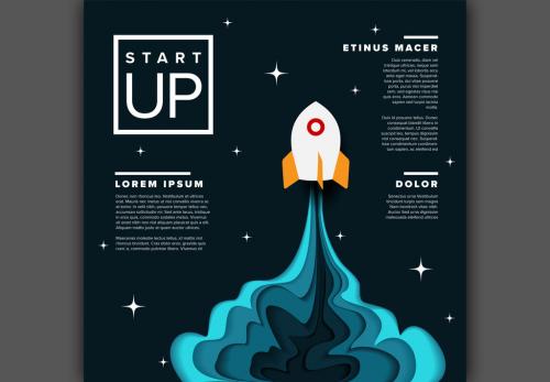 Rocket Ship Business Event Graphic Layout - 206385820