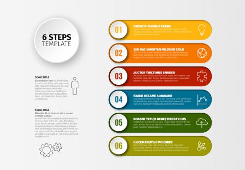 Colorful Six Step Infographic Layout - 206385846