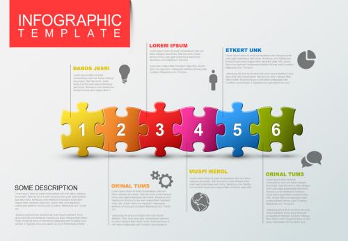 Six Step Puzzle Infographic Layout - 206528669