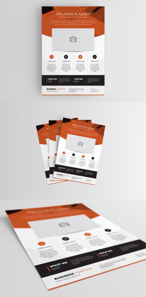 Flyer Layout with Orange Overlay - 207192421