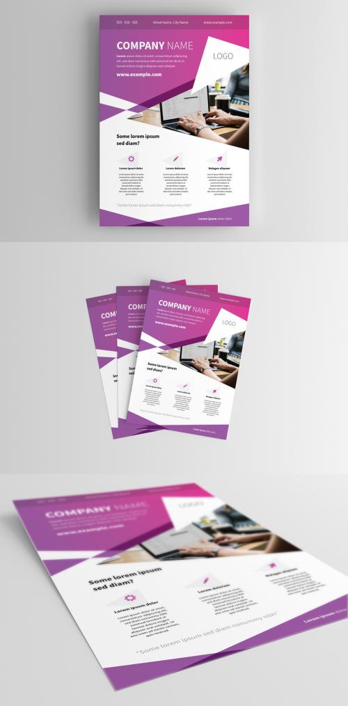 Flyer Layout with Purple Gradient Background - 207192441