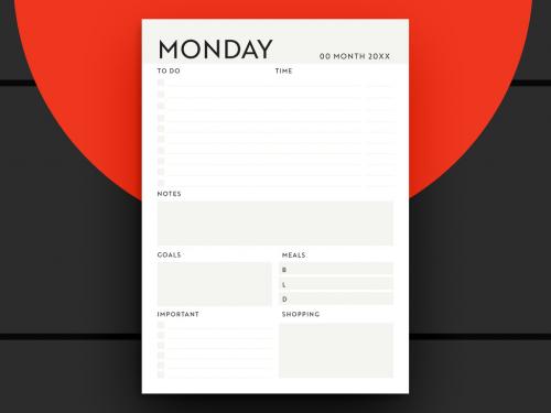 Daily Planner Layout with Minimalist Design - 207313827