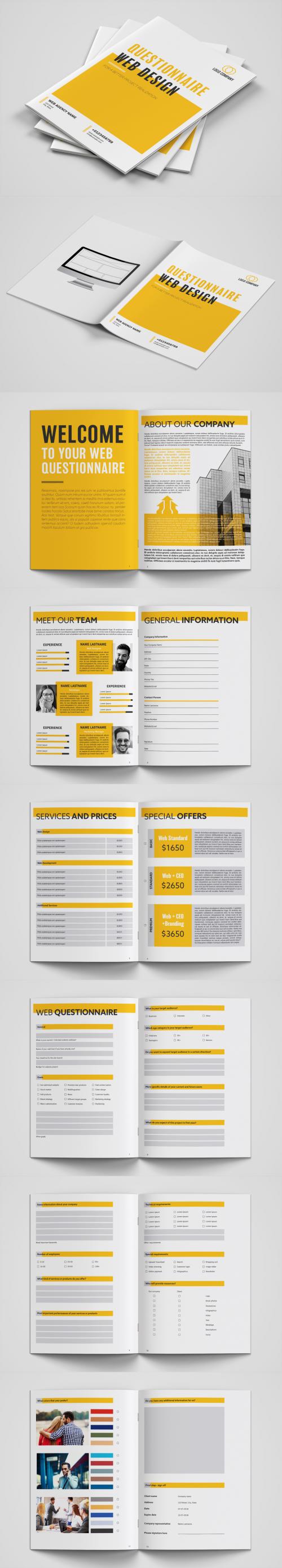 Questionnaire Layout with Yellow Accents - 207333339