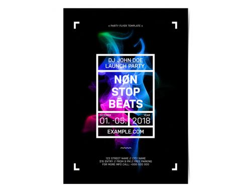 Event Flyer Layout with Multicolor Design Element - 207460808