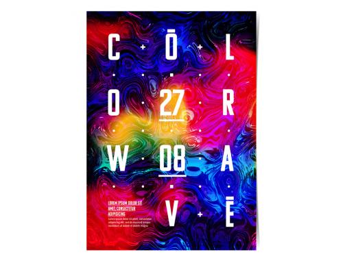 Poster Layout with Rainbow Texture Element - 207461021