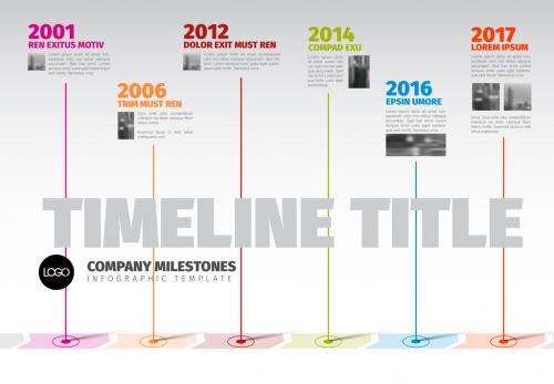 Timeline Infographic Layout with Map Callouts - 208131702