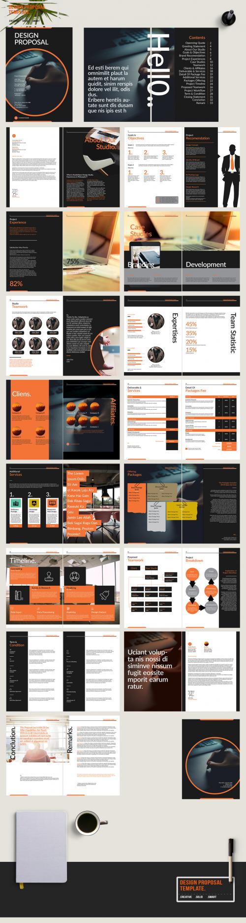 Orange and Gray Proposal Layout - 208138594