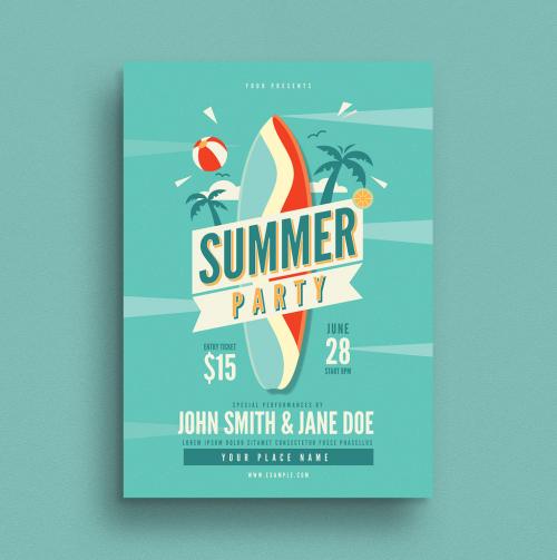 Summer Party Flyer Layout - 208808795