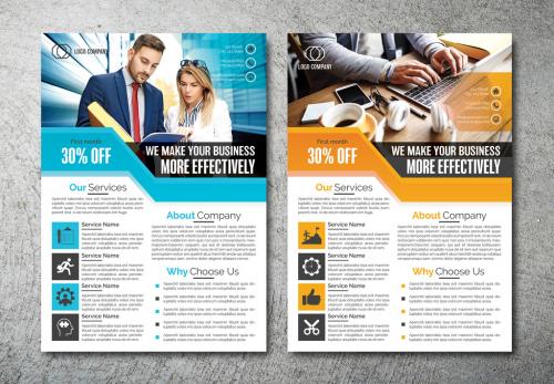 Flyer Layout with Diagonal Header - 208958362