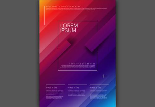 Blocky Color Gradient Digital Poster Layout - 209256249