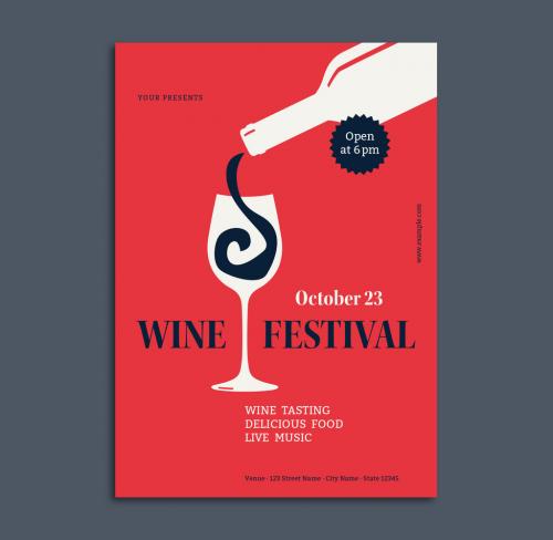 Wine Festival Flyer Layout - 209787477