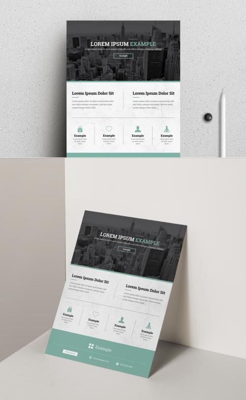 Business Flyer Layout with Teal Accents - 209942056