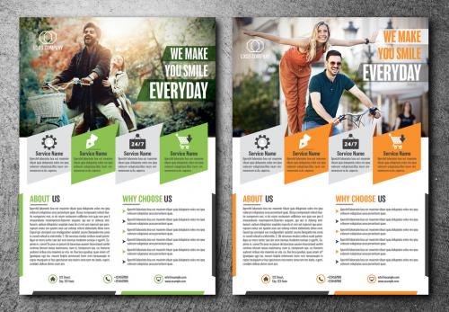 Flyer Layout with Geometric Elements - 210224865