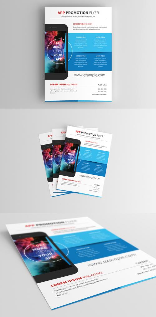 Business Flyer Layout with Smartphone Element - 210335718