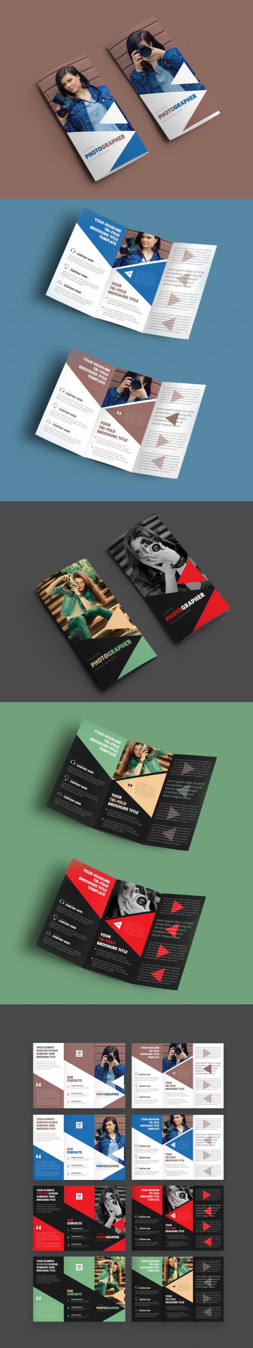 Business Brochure with Triangle Elements - 210712802