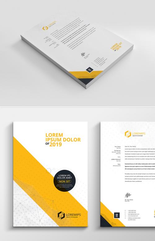 Letterhead Layout with Yellow Accents - 211028001