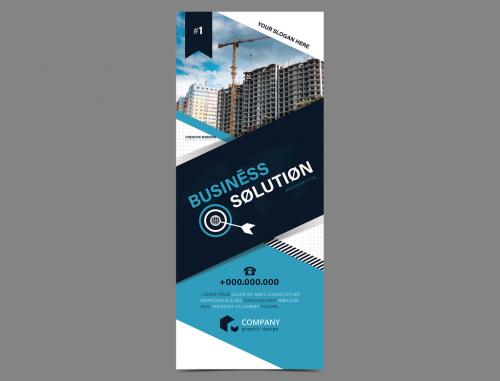 Roll-Up Business Banner Layout with Diagonal Elements - 211057028