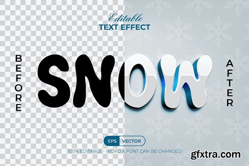 Snow Text Effect 3D Style DVBHWHF