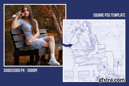 Square & Poster - Pen Drawing Art Effects GGK3HB3