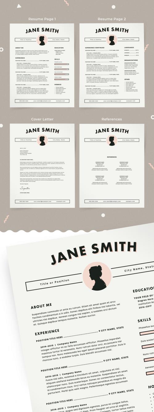 Resume Layout Kit with Profile Image Placeholder Element - 211157547