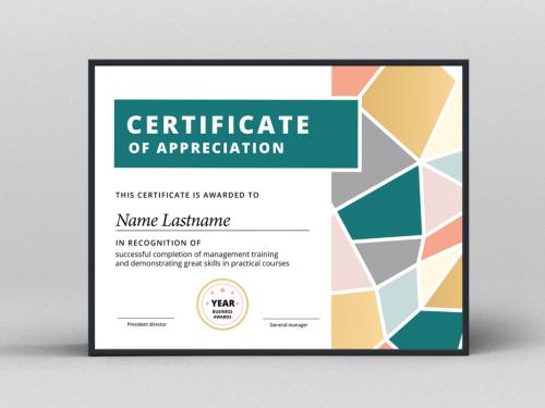 Award Certificate Layout with Abstract Accents - 211162492